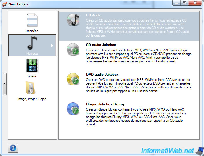 Graver un CD de musique, un CD/DVD de données ou un CD/DVD depuis un